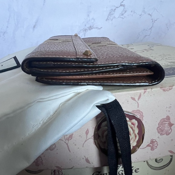 Gucci Monogram Leather and Canvas long wallet - Picture 4 of 12